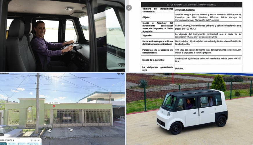 Contrato para diseño del coche Olinia genera dudas por empresa involucrada
