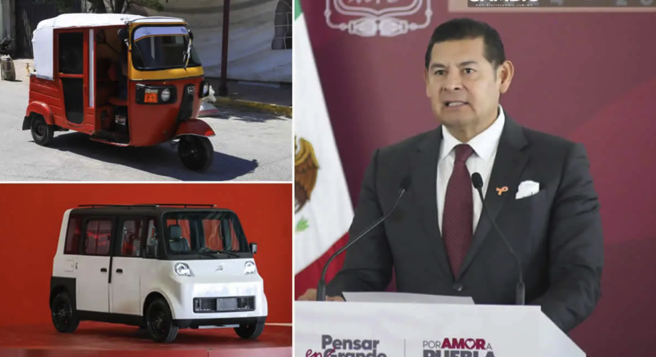 Gobernador de Puebla propone sustituir mototaxis por vehículos eléctricos Olinia para mejorar seguridad y movilidad