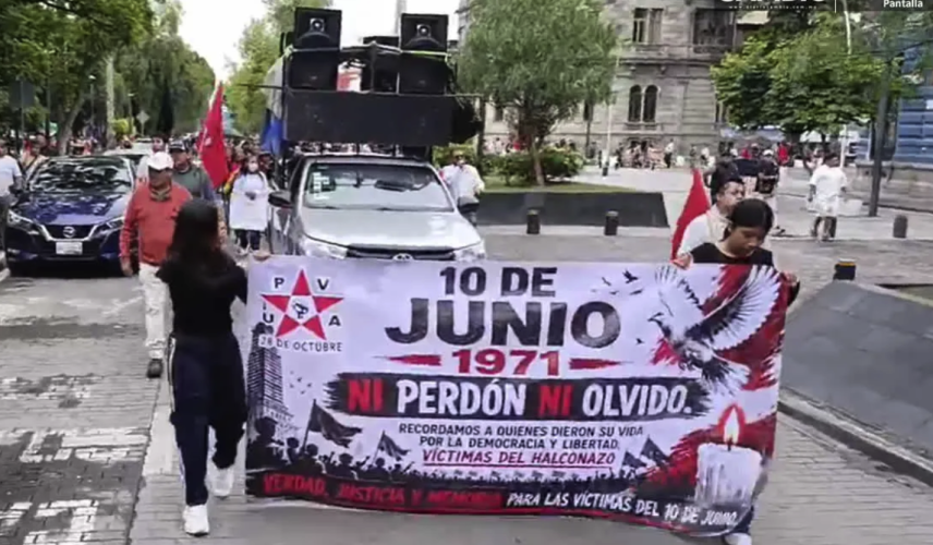 Marcha de la 28 de Octubre provoca cierres viales en el centro de Puebla este miércoles