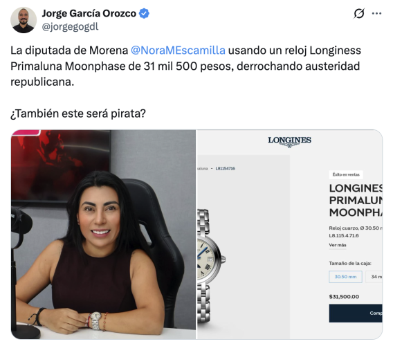 La diputada Nora Escamilla y la polémica por su reloj de lujo: un debate sobre transparencia y austeridad en Morena