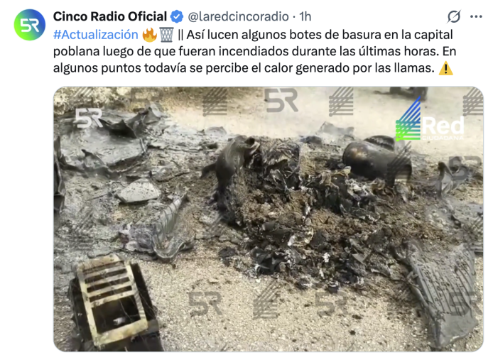 Incendios recurrentes en contenedores de basura alertan a Puebla