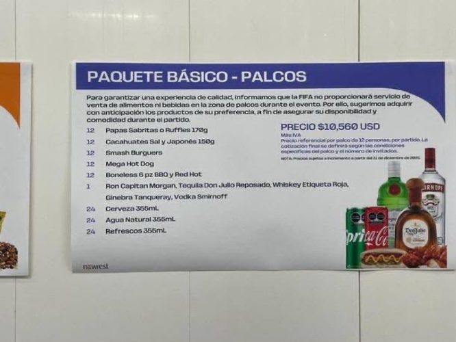 Costos y servicios de la hospitalidad en palcos del Estadio Ciudad de México para el Mundial 2026