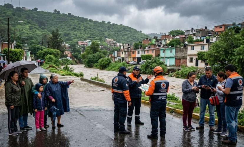 Persistirán las lluvias en Puebla durante julio; especialistas llaman a la prevención tras tormenta de ayer