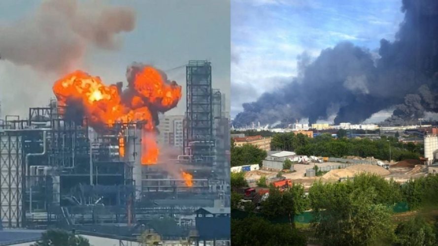 Rusia enfrenta el mayor ataque con drones ucranianos en dos años, con incendios en refinería de Moscú
