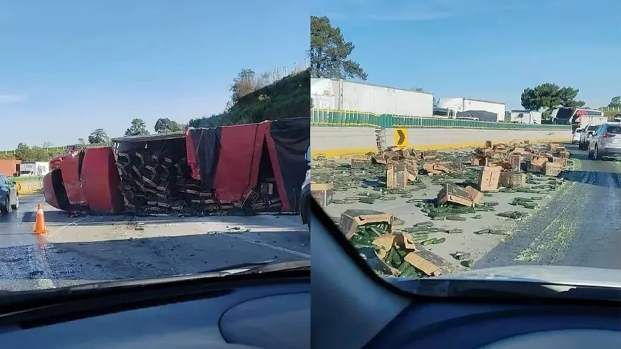 Revelan video del choque múltiple que paralizó la autopista México-Puebla el lunes 15 de junio de 2026