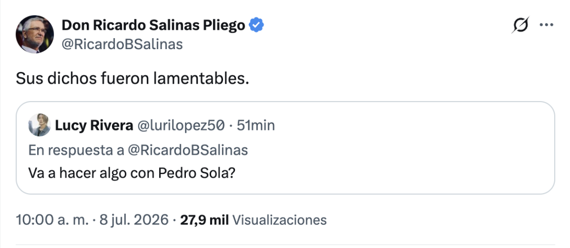 Pedro Sola genera indignación por comentarios sobre envenenar perros; Salinas Pliego califica la situación como lamentable