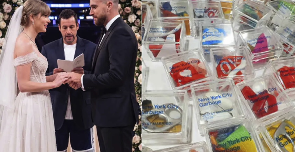 Fans de Taylor Swift adquieren objetos encontrados tras su boda con Travis Kelce como recuerdos
