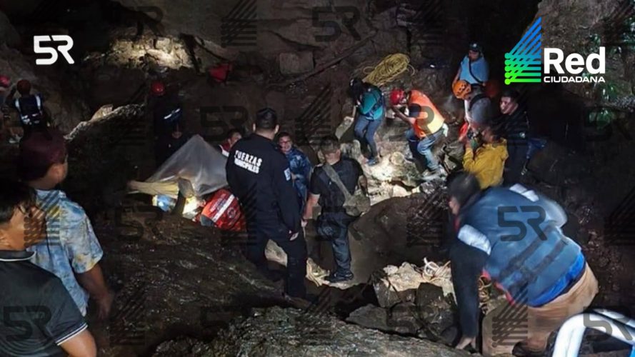 Suspensión de búsqueda en Cuetzalan por lluvias; dos personas siguen desaparecidas en la Gruta Chichicazapa
